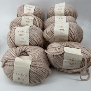 Rowan Big Wool Merino Yarn Lot 8 Skeins Same Dye Lot Shade 48 Linen Super Bulky